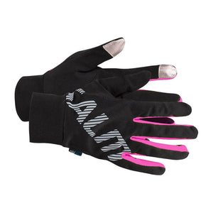 Salming Running Gloves - Black/Pink Glo