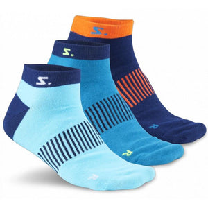 Salming Ankle Sock 3-pack - Navy/Cyan/Turqouise